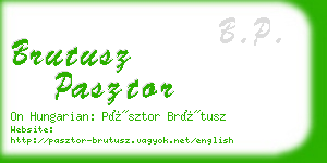 brutusz pasztor business card